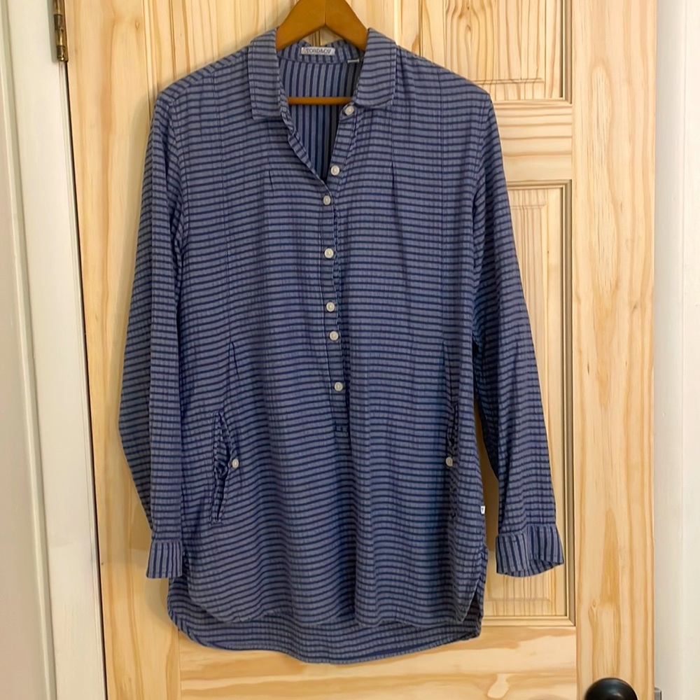 Toad&Co Blue Striped Tunic